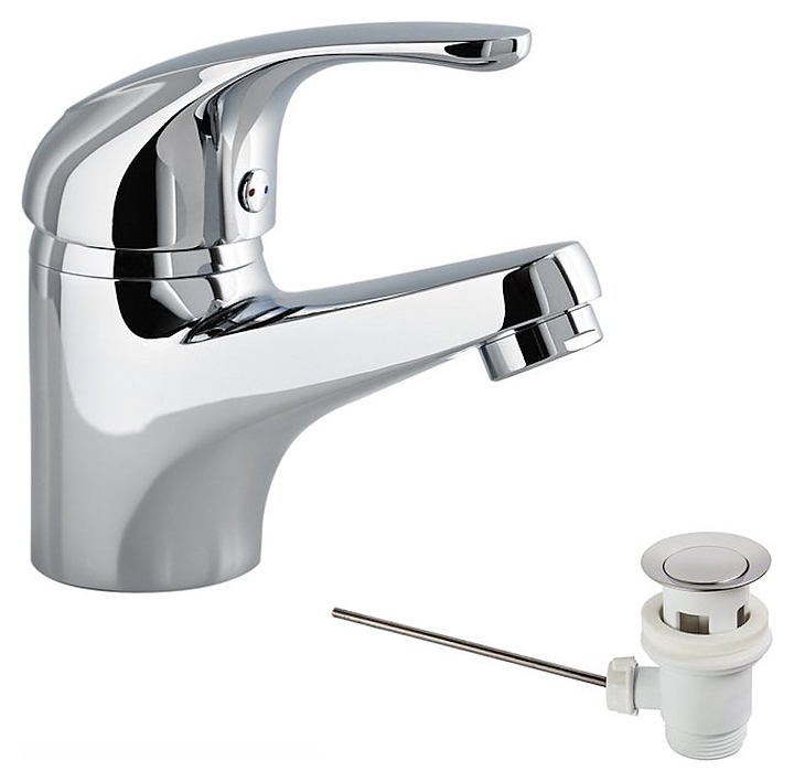 Смеситель для раковины Gala Alea 39356 с донным клапаном, хром