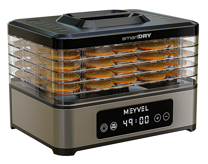 Дегидратор MEYVEL MDH5-1P (Black) 11 л 400 Вт черный, серебристый