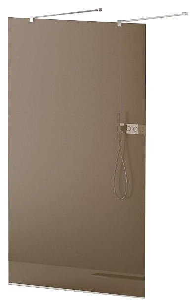 Перегородка душевая CEZARES LIBERTA-L-2-120-120-BR-Cr 120х195 см, стекло бронза, профиль хром, кронштейн 120 см