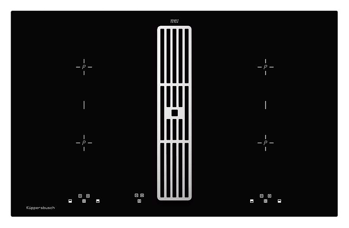 Индукционная варочная панель с вытяжкой Kuppersbusch KMI 8500.0 SR Silver Chrome