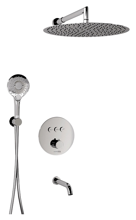 Комплект душевой встраиваемый термостатический Wasserkraft A175817 Thermo хром