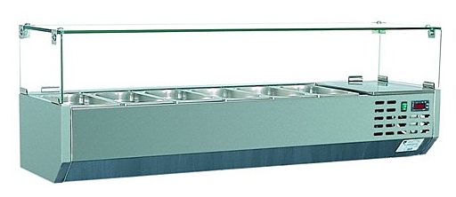 Витрина холодильная настольная Bolarus NSCH-2 INOX для SCH-2 INOX (2 дв, мрам.ст. с борт)