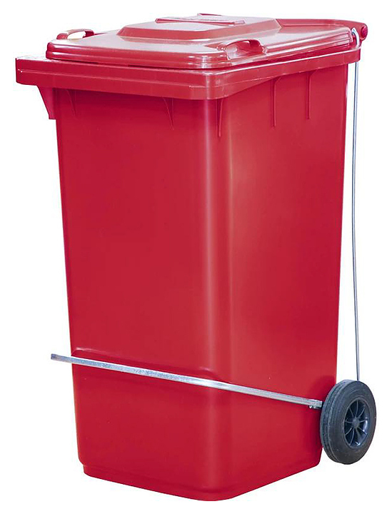 Контейнер для мусора ТАРА.РУ МКТ 240 с педалью П, красный