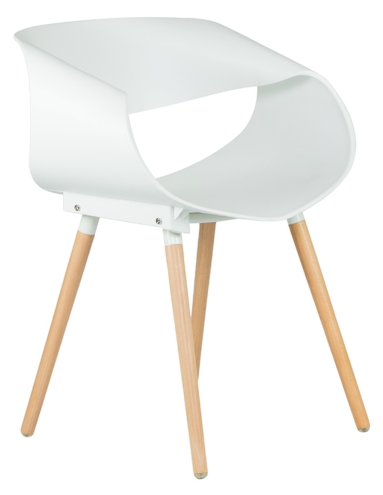 Стул обеденный DOBRIN 682PP-LMZL ALIEN (белый, светлый бук)