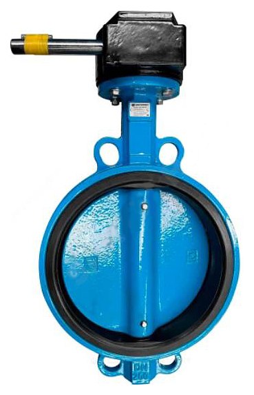 Затвор дисковый поворотный Benarmo Ду 300 Ру10/16 межфланцевый, с редуктором, диск чугун, EPDM Рус