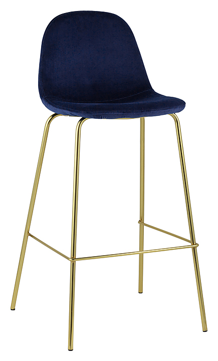 Стул Stool Group барный Валенсия велюр синий золотые ножки