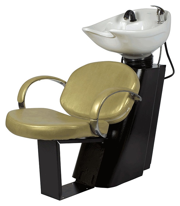 Мойка парикмахерская МЭДИСОН НИАГАРА с креслом ОРИОН Люкс золотистым глянцевым