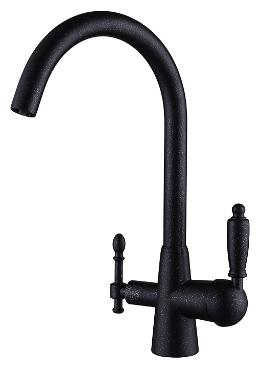 Смеситель для кухни Kaiser Vincent 31744-2 под фильтр для питьевой воды, черный мрамор