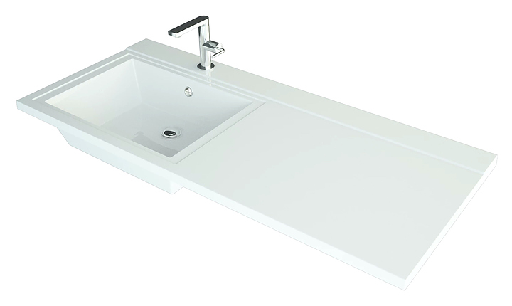 Раковина Andrea Cosmos-1200 120х48 см, с комплектом кронштейнов, левая, белая