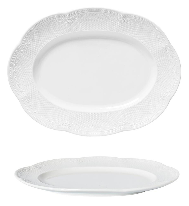 Блюдо овальное Noble Aristocrat 313031 24х18 см h 2,8 см белый