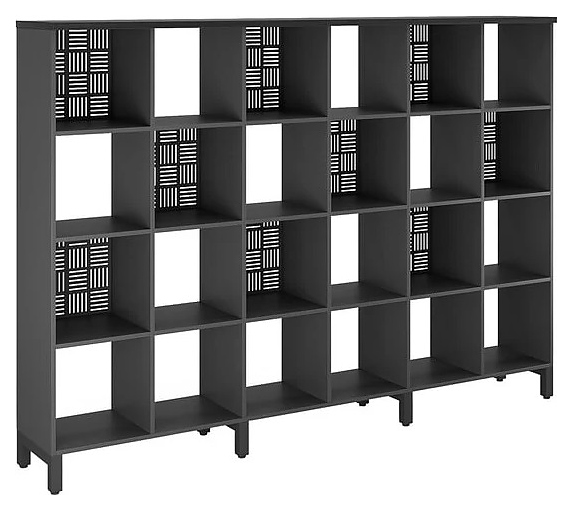 Стеллажная система КОБОР SQ-4X6 black/wood