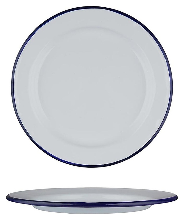 Тарелка Sunnex CEP9084 Blue Rim d=20,5 см h=1,7 см (эмалированная сталь)