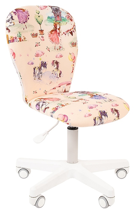 Кресло детское Chairman KIDS 105, белый каркас, рисунок «Принцессы»