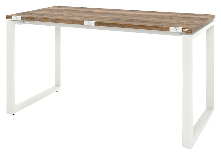 Стол офисный прямой ZAMM Зета 60х30 ТР 1200х700 с пропусками, дуб галифакс олово/белый матовый