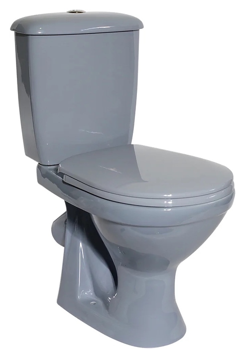 Унитаз-компакт Суперкомпакт серый Оскольская керамика Суперкомпакт, косой выпуск, серый