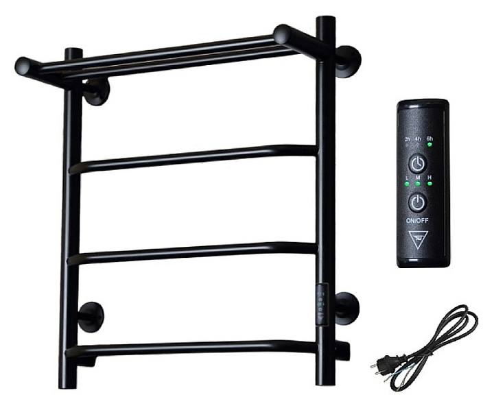 Полотенцесушитель электрический с полочкой Тругор Пэк сп 6 П 60х50 см, черный