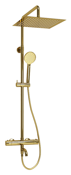 Душевая система с термостатическим смесителем Wasserkraft A188.261.207.PG Thermo глянцевое золото
