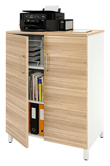 Шкаф для документов ZAMM 3 полки, 2 двери МК 600 90х60х120 см фасад дуб Бардолино, корпус белый