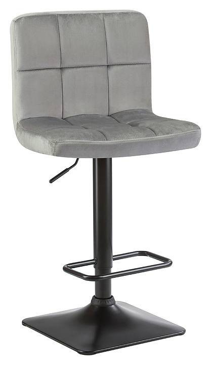 Стул барный DOBRIN 5018-LM DOMINIC (серый велюр, черный)