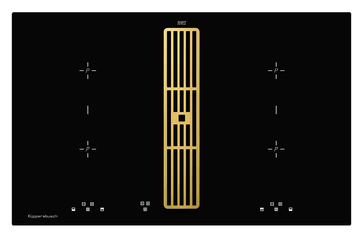 Индукционная варочная панель с вытяжкой Kuppersbusch KMI 8500.0 SR Gold