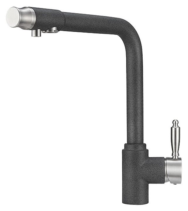 Смеситель для кухни Granula GR-2301 с краном для питьевой воды, графит