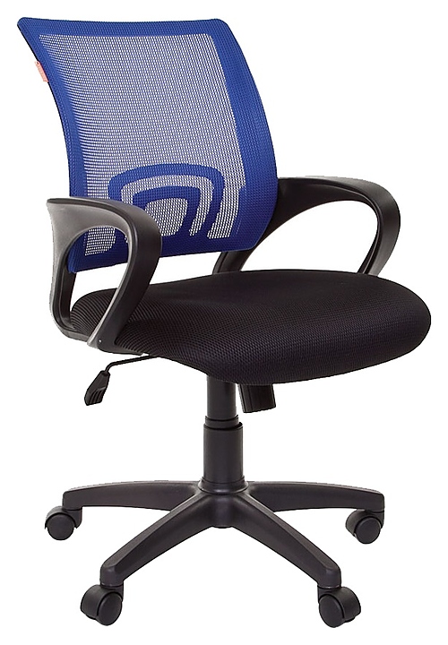 Кресло офисное Chairman 696 BLACK, черно-синее