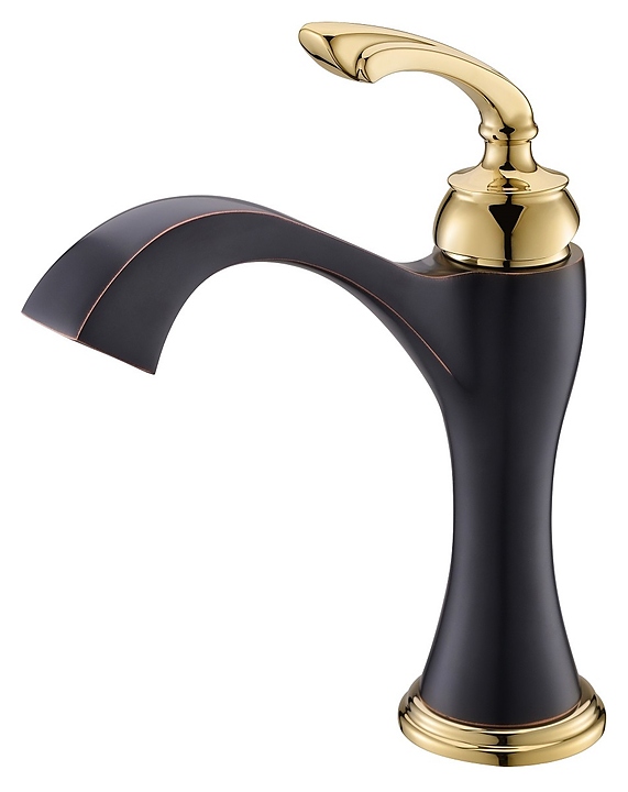 Смеситель для раковины TIMO Unari 7501/04F черный-антик, золото