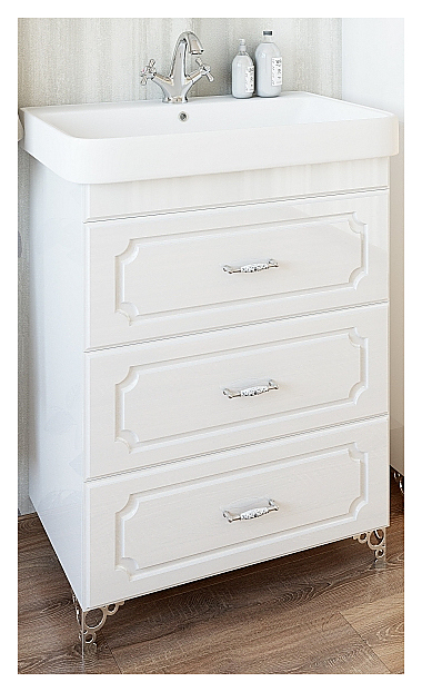 Тумба с раковиной Sanflor Ксения 70 см на опорах, белая