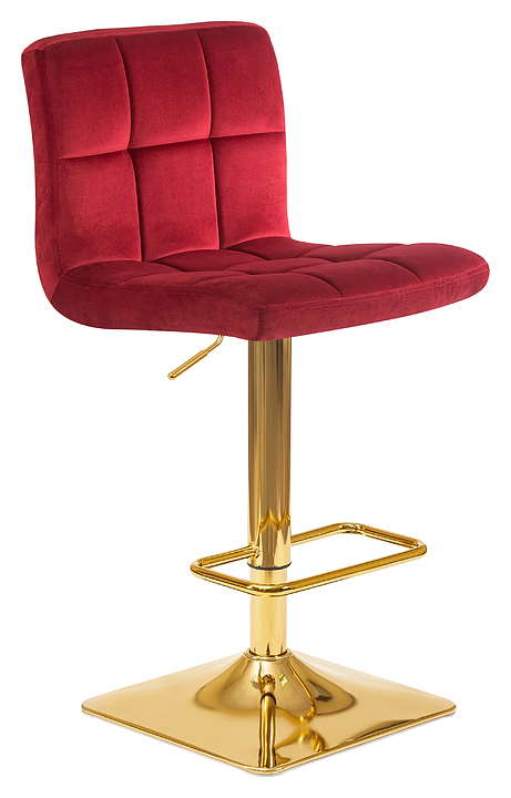 Стул барный DOBRIN 5016-LM GOLDIE (бордовый, золотая сталь)