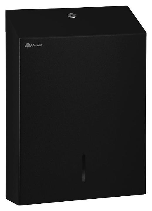 Диспенсер листовых бумажных полотенец Merida STELLA R MAXI BLACK ASC106.R Z-сложение (нерж. сталь) черный