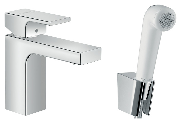 Смеситель для раковины с гигиеническим душем Hansgrohe Vernis Shape 71216000