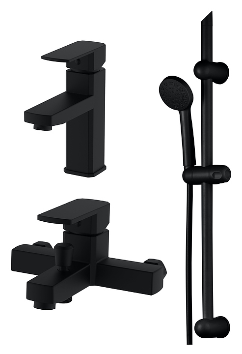 Комплект смесителей с душевым гарнитуром ORANGE 1Life (OneLife by Orange) P06-511b черный