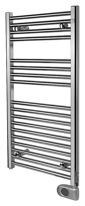 Полотенцесушитель электрический Zehnder Aura PBECZ-090-50/MQ нижнее справа, хром