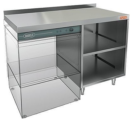 Стол под посудомоечную машину HICOLD НБМСЗОКП-12/5БЛ c левым крылом и бортом