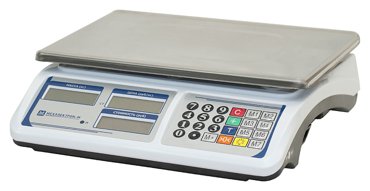 Весы электронные торговые Мехэлектрон-М ВР4900-30-2Д-АБ 16 (LCD) настольные, белый