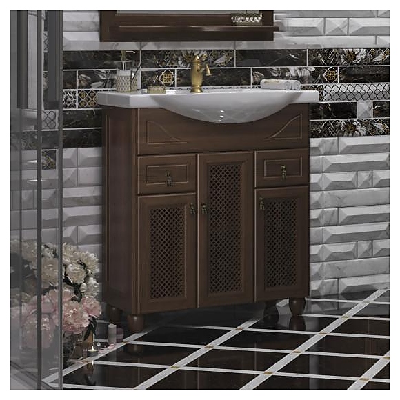 Тумба напольная под раковину OPADIRIS Тибет 75 00-00003882, орех антикварный