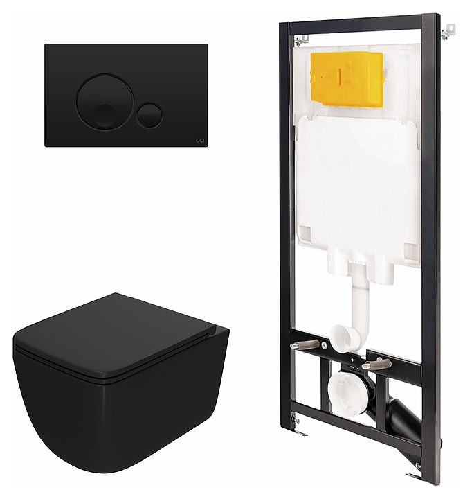 Унитаз подвесной с инсталляцией и панелью смыва OLI 80 ECO 886914GBO3+PN41831BM