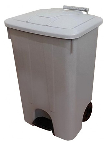 Контейнер для мусора TELKAR 50040 85 л серый металлик