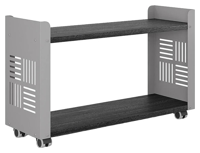 Стеллаж мобильный КОБОР SМ2-90/30 aluminum/wood