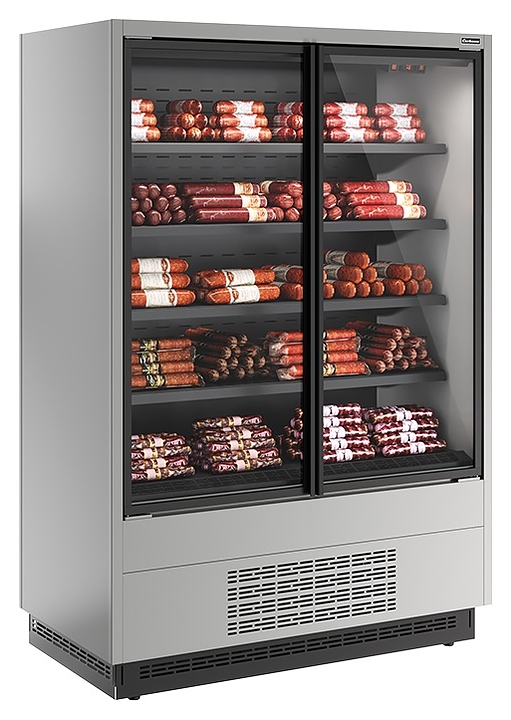 Горка холодильная Carboma FC 20-07 VV 1,0-1 версия 2.0 Standard 0300 (фронт X1, бок металл) 9006-9005