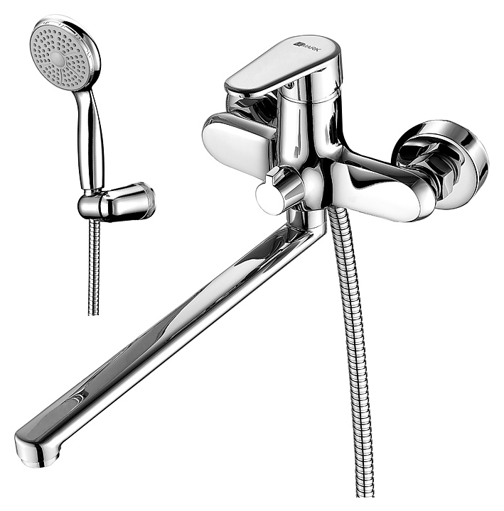 Смеситель для ванны и душа LEMARK Point LM0351C универсальный, с плоским поворотным изливом, хром