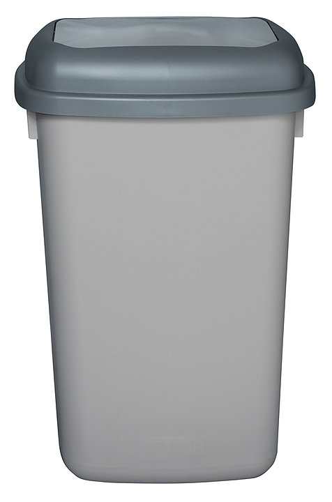 Контейнер для мусора PLAFOR Quatro 28 л серебряный