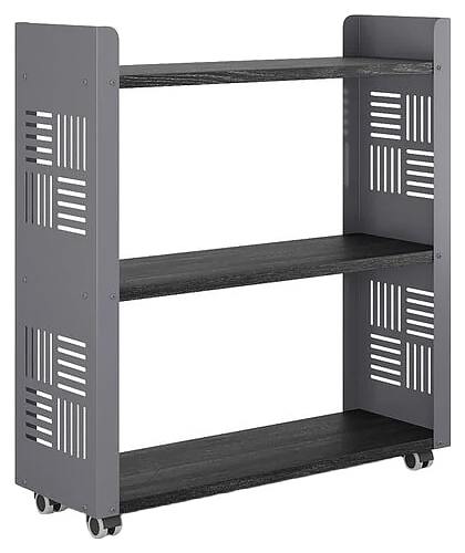 Стеллаж мобильный КОБОР SM3-90/30 graphite/wood