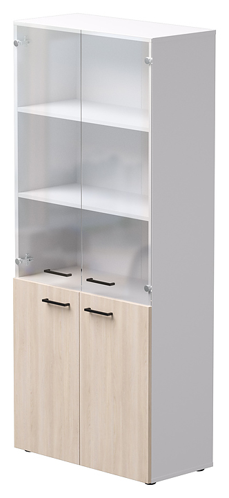 Шкаф для документов Everprof EVO комбинированный, белый, дуб Соната