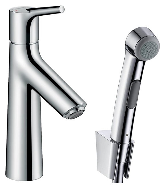 Смеситель для раковины с гигиеническим душем Hansgrohe Talis E 72290000 со сливным клапаном Push-Open