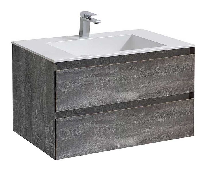 Тумба под раковину Vincea Luka 800 G.Stone 79,2х47,6 см, подвесная, серый камень