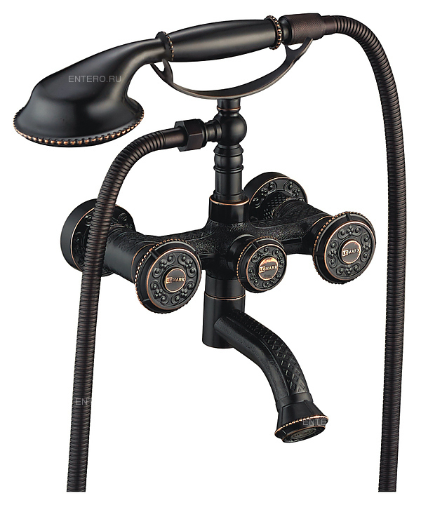 Смеситель для ванны и душа LEMARK Jasmine LM6614ORB с коротким поворотным изливом, черная бронза