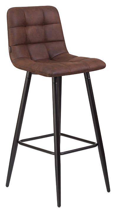 Стул барный DOBRIN 8078-LML NICOLE (коричневая микрофибра, черные матовые ножки)