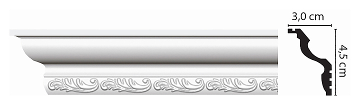 Плинтус потолочный с рисунком Decomaster D148В ДМ (30x45x2000 мм)