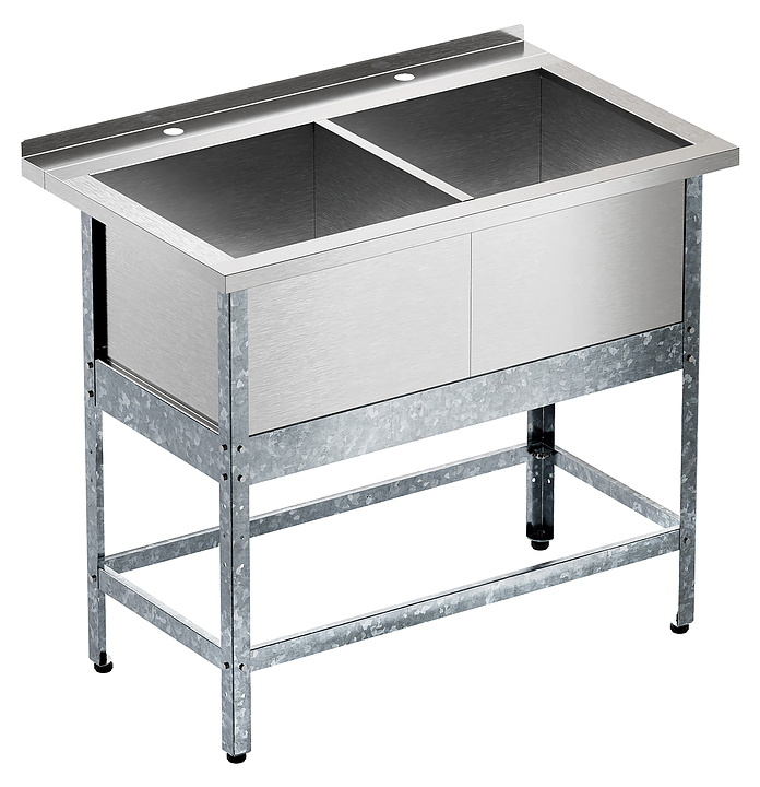 Ванна моечная Мебель Фронт Бизнес ВМБ 600/2 с бортом